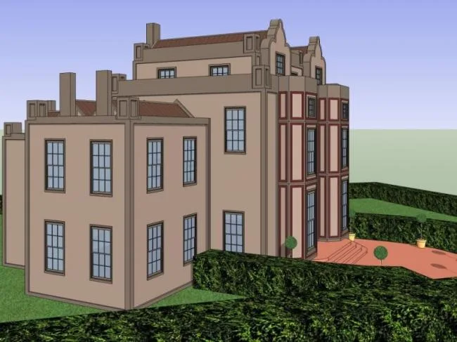 Sketchup Villa Model | Stacked Villa, Modern Style