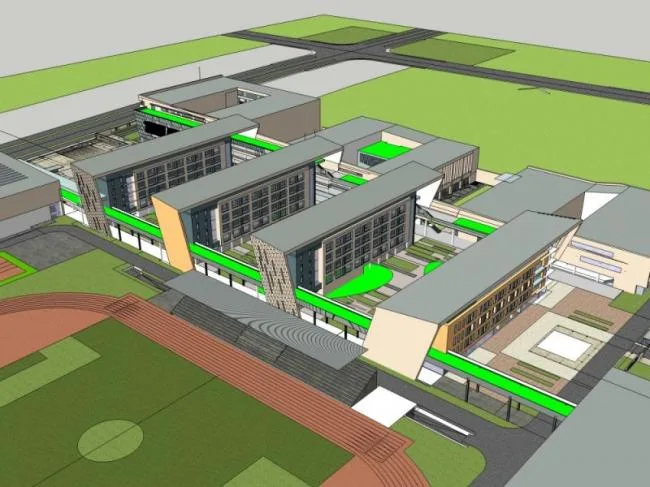 Sketchup School Model | Multi story School, Campus Educational Architecture, Modern Style