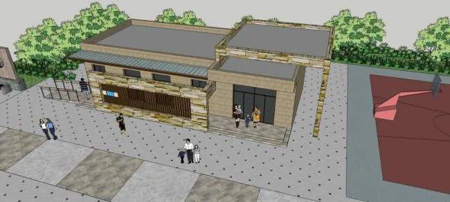Sketchup Sketch Model | Public Toilet, Single Story, Modern Style