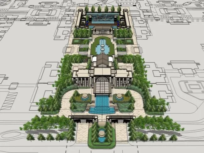 Sketchup Hotel Model | Multi story Hotel, Classical Style