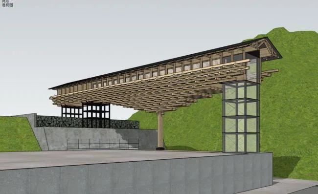 Sketchup Cultural Model | Museum, New Chinese Style, Cultural Architecture