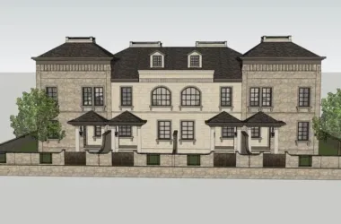Classical Style Townhouse Villa Model in SketchUp-BIM WORLD