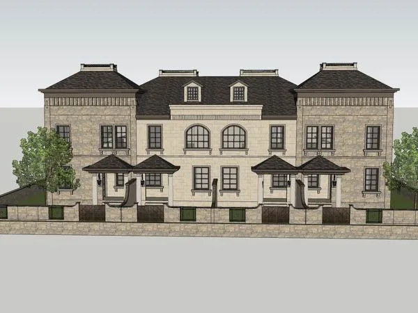 Sketchup Villa Model | Townhouse, Classical Style