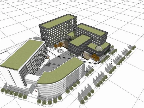 Sketchup Hotel Model | High rise Hotel, Modern Style