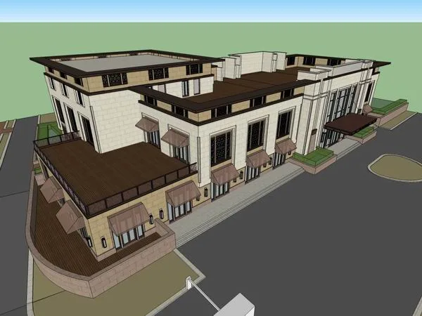Sketchup Residential Model | Multi story Residence, Clubhouse, Modern Style,