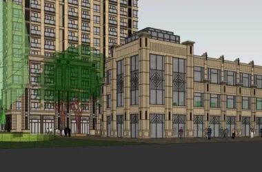 SketchUp Residential Design: Classical High-Rise Apartments with Ground Floor Commercial Spaces-BIM WORLD
