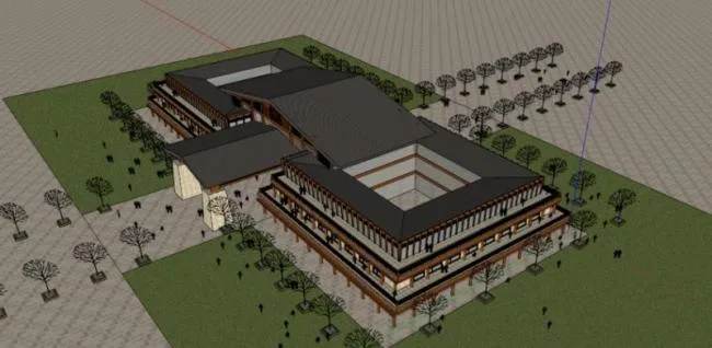 Sketchup Hotel Model | Multi story Hotel, Wooden Structure, Chinese Style