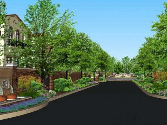 Sketchup Landscape Model | Community Landscape, Residential Landscape, Classical Style