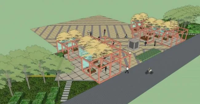 Sketchup Landscape Model | Park Landscape, Modern Style