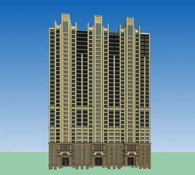 Sketchup Residential Model | High rise Residential Buildings, Residential Buildings, Neoclassical Style