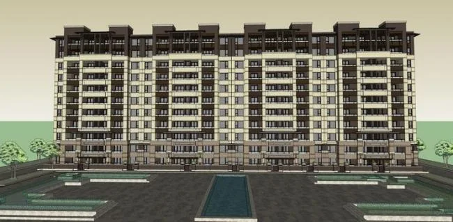 Sketchup Residential Model | Small and High Rise Row Residential Building, European Classical Style, Residential Architecture