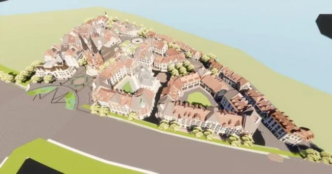 Sketchup Business Model | Multi story Commercial Street, European Classical Style