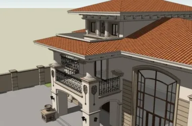 Classical Single-Family Villa Model in SketchUp-BIM WORLD