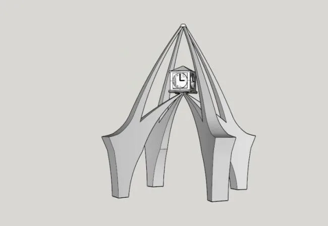 SketchUp Material Models: Modern Landscape Sculpture Components for Mid-Scale Designs