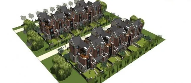 Sketchup Villa Model | Townhouse, British Style
