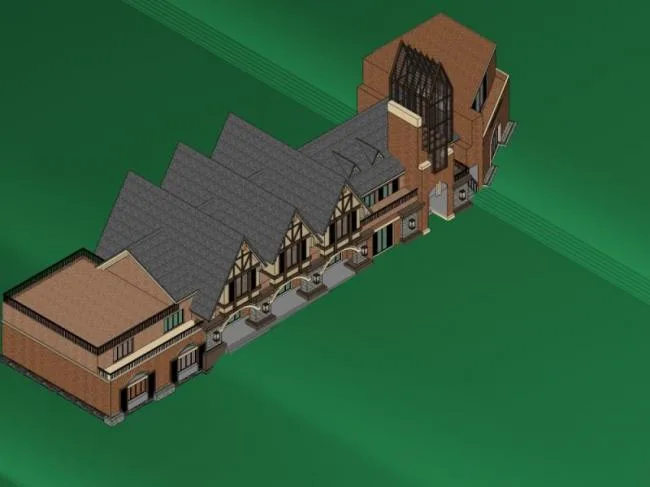 Sketchup Business Model | Low rise Guild Hall, British Classical Style