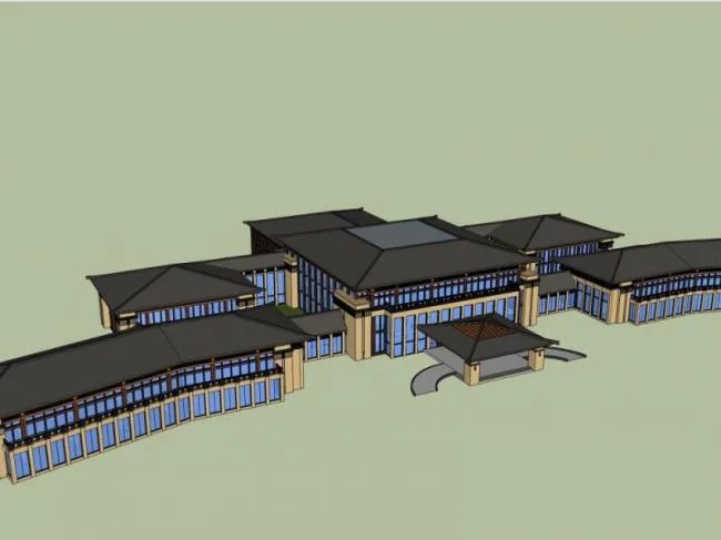 Sketchup Business Model | Multi story Club, Chinese Style