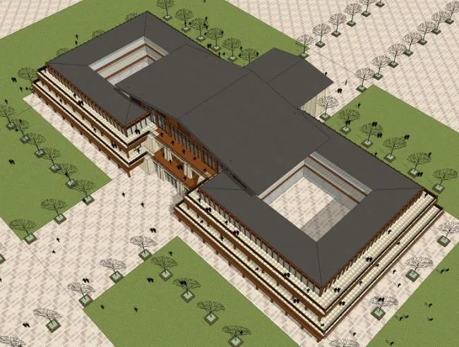 Sketchup Hotel Model | Multi story Hotel, Chinese Style