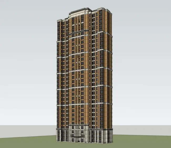 SketchUp Residential Models: High-Rise Neoclassical Apartment Buildings
