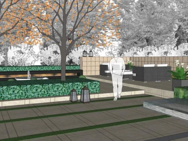Sketchup Landscape Model | Courtyard Landscape, Modern Style