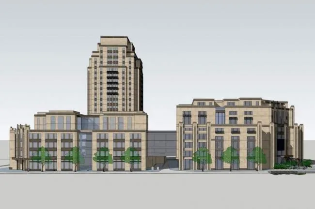 Sketchup office model | Multi story high-rise mixed office building, neoclassical style