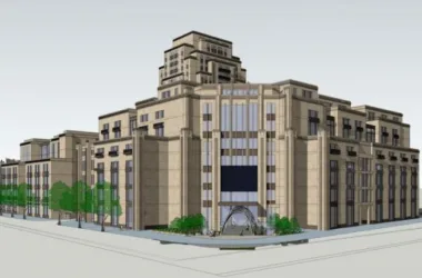 Neoclassical Multi-Story High-Rise Office Building SketchUp Model-BIM WORLD