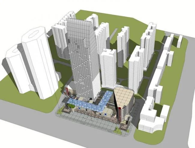 Sketchup Complex Model | Multi story High rise Mixed Commercial Complex, High rise Office Building, Modern Style