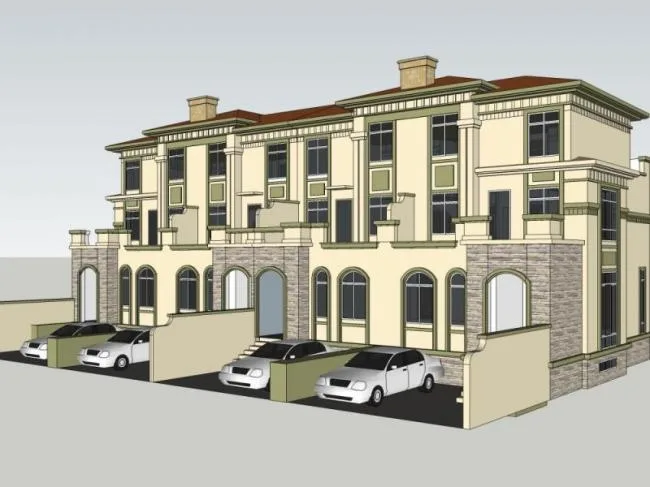 Sketchup Villa Model | Multi row Villa, Modern Style