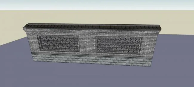 Sketchup Material Model | Wall, Chinese Style, Landscape Wall, Components, Materials