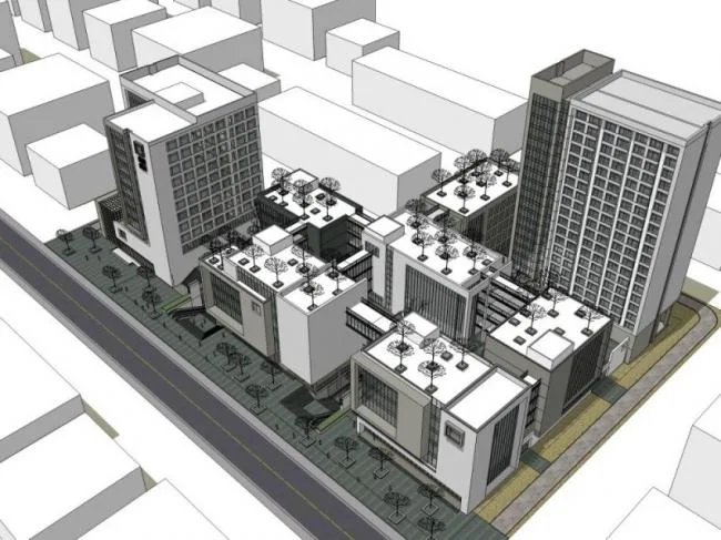 SketchUp Business Model: Designing a Modern High-Rise Commercial Center