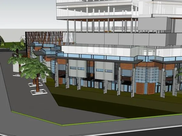 SketchUp Complex Model: Multi-Story High-Rise Office, Hotel, and Commercial Building in Modern Style