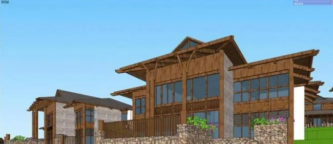 Sketchup Hotel Model | Multi story Hotel Resort, Angola, Southeast Asian Style, Classical Style