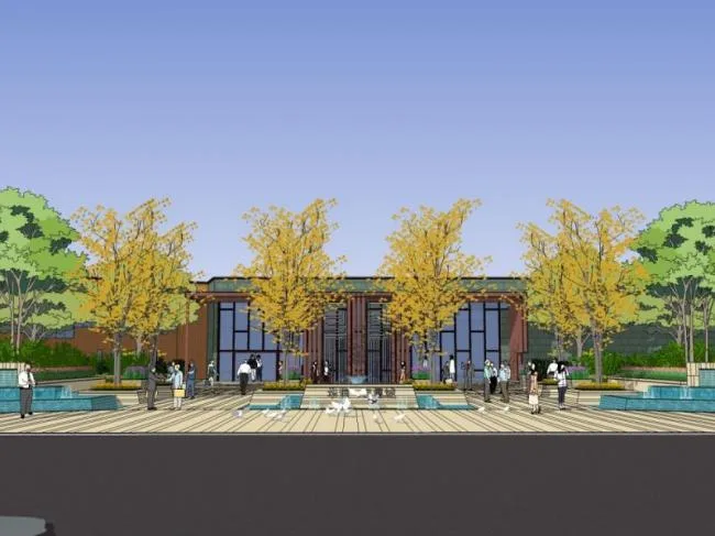 Sketchup Landscape Model | Commercial Landscape, Modern Style