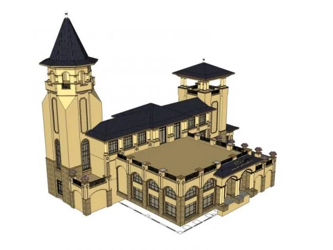 Sketchup Business Model | Multi story Club, European Classical Style