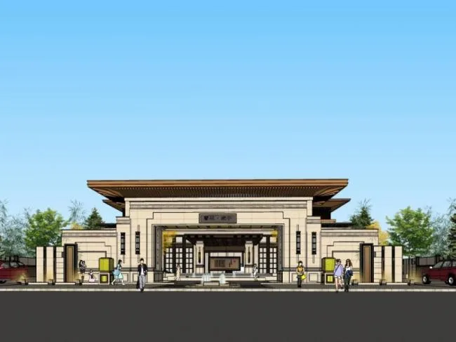 Sketchup Business Model | Multi Story Commercial Club, New Chinese Style