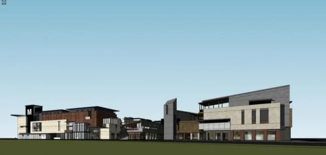Sketchup Business Model | Commercial Complex, Modern Style