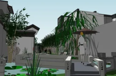 SketchUp Landscape Models: Courtyard, Residential, and Chinese-Style Designs-BIM WORLD