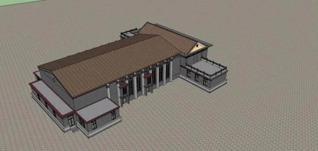 Sketchup Business Model | Multi story Clubhouse, Commercial Building, New Chinese Style