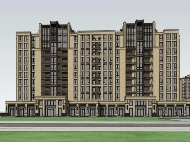 Sketchup Residential Model | High rise Residential Buildings, Classical Style