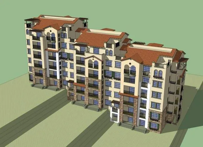 SketchUp Residential Model: Multi-Story Western and Spanish Style Homes