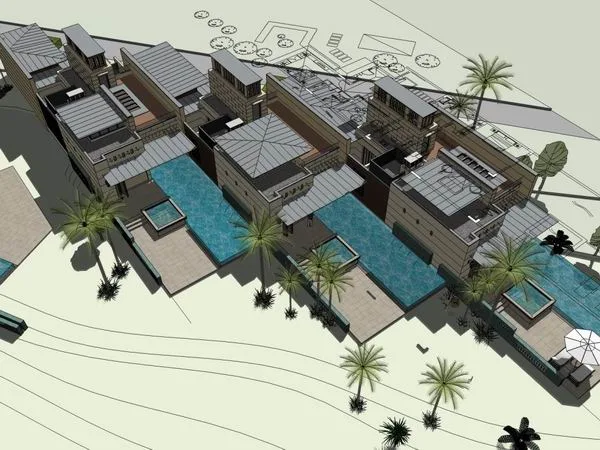 Sketchup Villa Model | Solo Villa, Modern Style