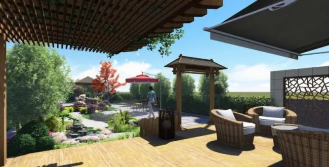 Sketchup Landscape Model | Roof Garden, Classical Style