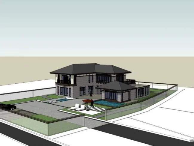 Sketchup Villa Model | Solo Villa, Modern Style