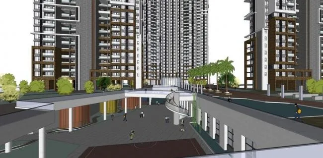 Sketchup Residential Model | High rise residential complex, modern style, courtyard, residential building