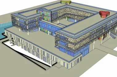 SketchUp Cultural Model: Multi-Story Modern Art Museum Architecture-BIM WORLD