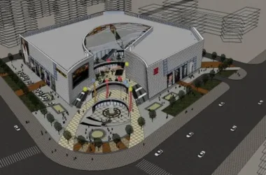 SketchUp Business Model: Modern Multi-Story Shopping Mall and Commercial Center Design-BIM WORLD