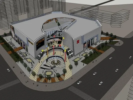 Sketchup Business Model | Multi story shopping mall, shopping center, commercial, modern style