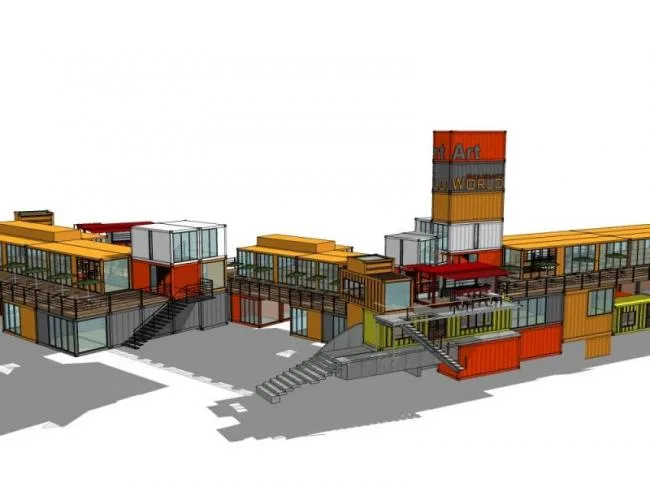Sketchup Business Model | Container, Multi story Commercial Entertainment and Leisure Facilities, Modern Style