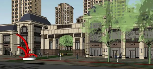 Sketchup Complex Model | High rise complex, residential area, hotel office, commercial podium, neoclassical style