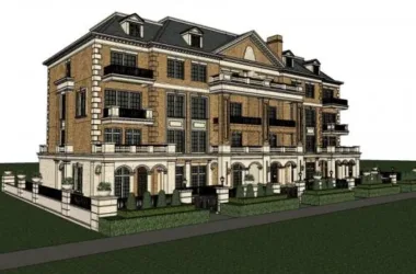 Classical Style Townhouse Villa Model in SketchUp-BIM WORLD